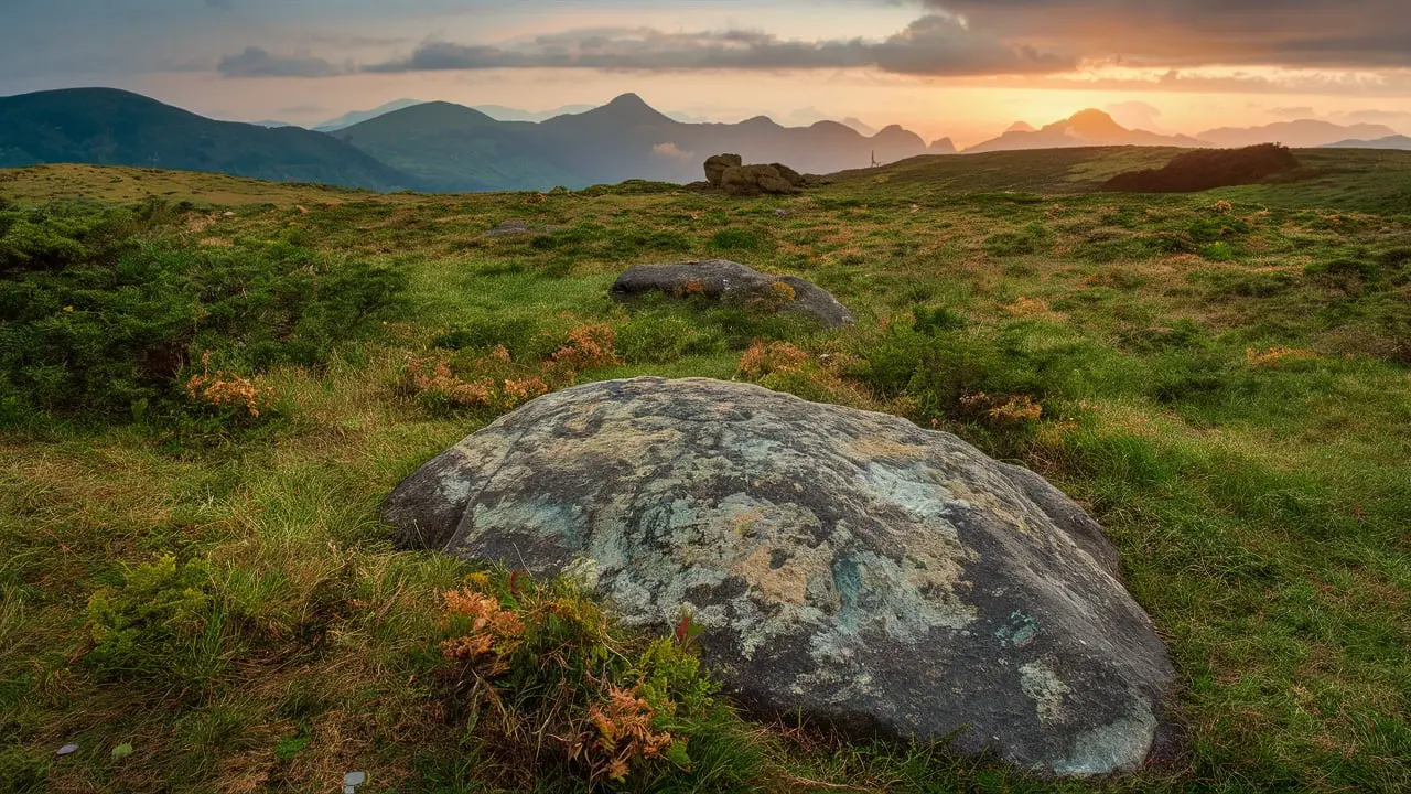 grid marks on rocks and plants bg3